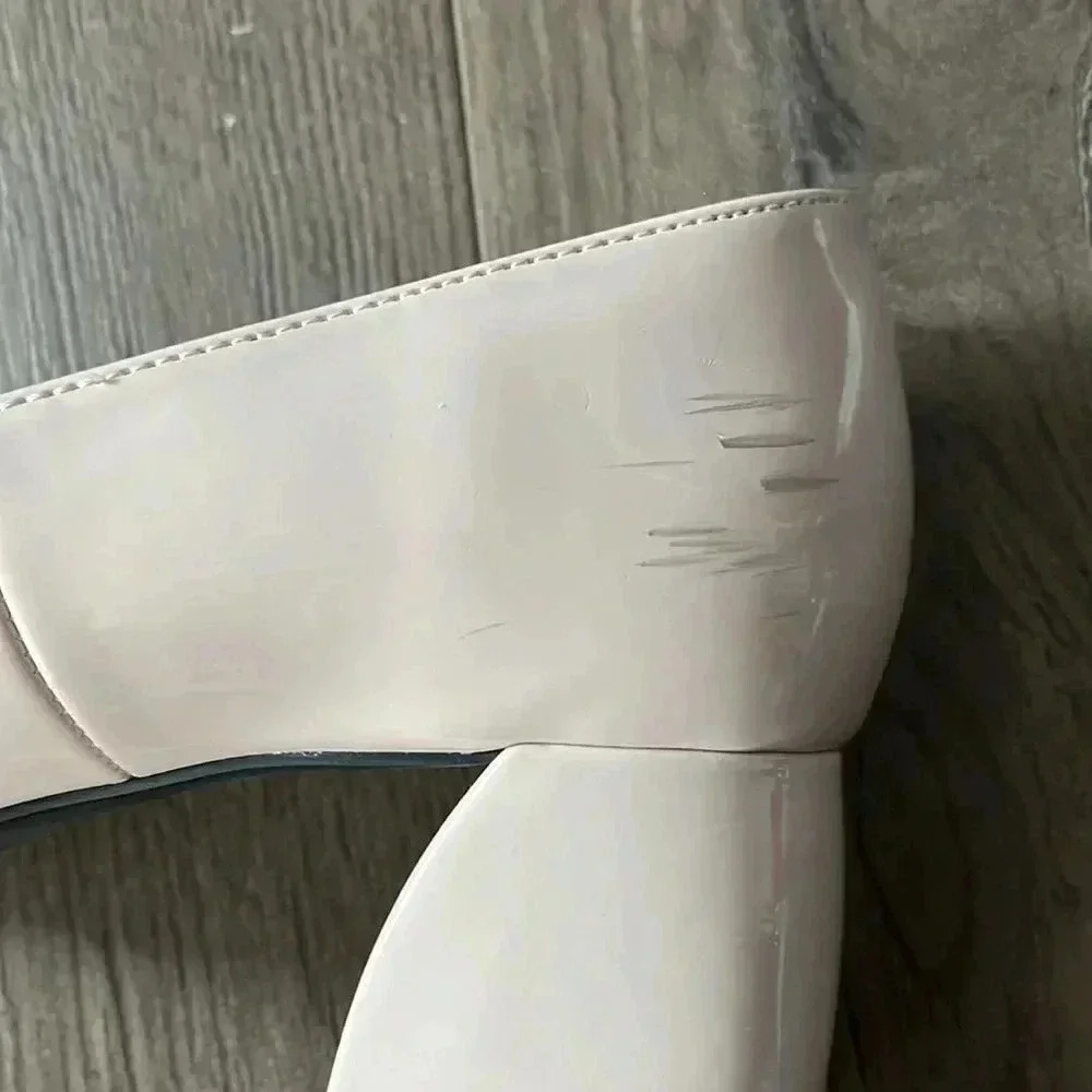 [7.5/38]Zara Trafaluc Blush  Pink Block Heel Court Shoes - Picture 5 of 10